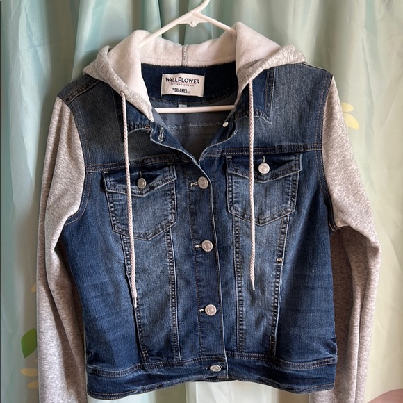Wallflower Jackets & Blazers - WallFlower Denim and Gray Hoodie Jacket
